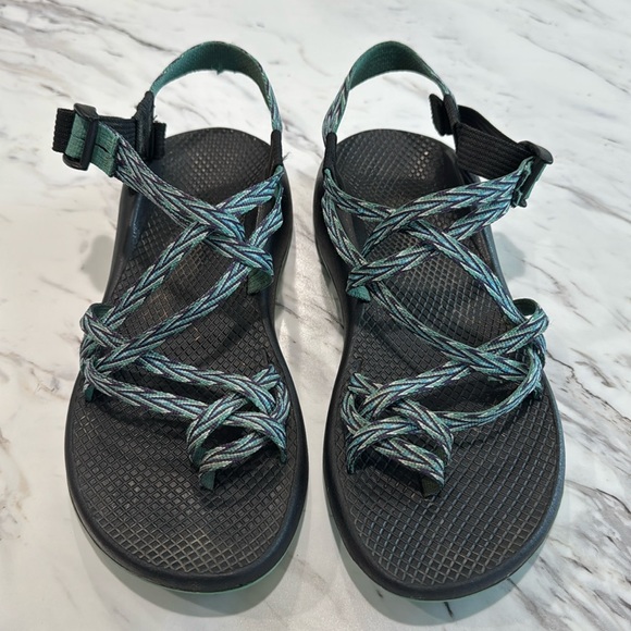 Chaco Women's ZX/2 Classic Sandals Teal Green and Purple Size 10‎ - Picture 1 of 8